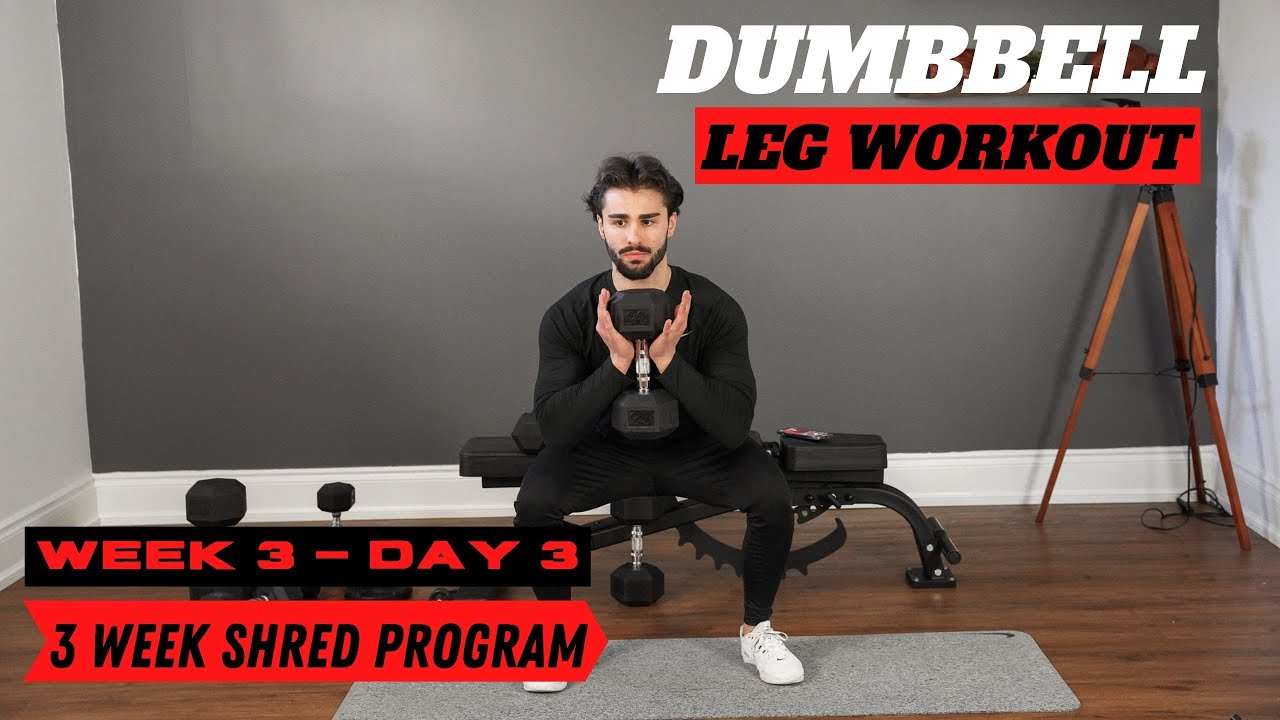3 Week Shred Program : Dumbbell Leg Workout : Week 3 - Day 3